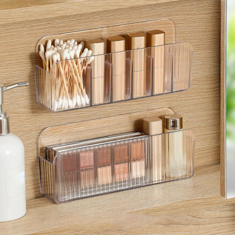 Mirror Cabinet Storage Box Wall Hanging Punch-Free Wall-Mounted With Partitions Bathroom Mirror Cabinet Cosmetics Mask Rack