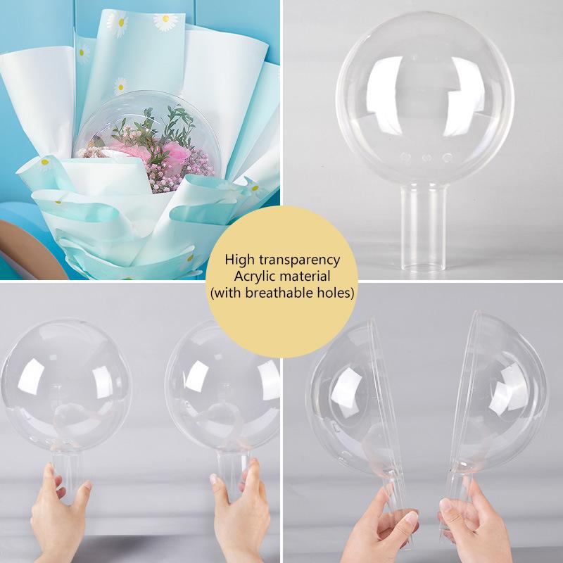 1Pc Transparent Acrylic Planet Love Heart Ball Packaging Gift Box Valentine'S Day Flowers Decor Snack Wrapping Gift Box