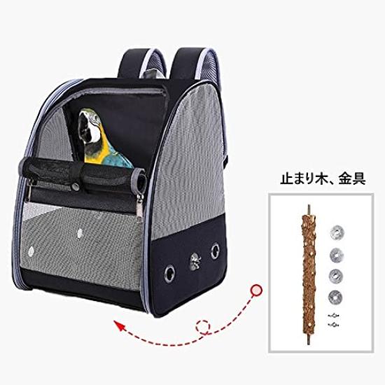Limina Pet Carrier with Backpack for and Perfect for Hospital and Breathable and Lightweight Bag, Black, Perch, Birds, Parakeets, Parrots, Cats, Dogs,