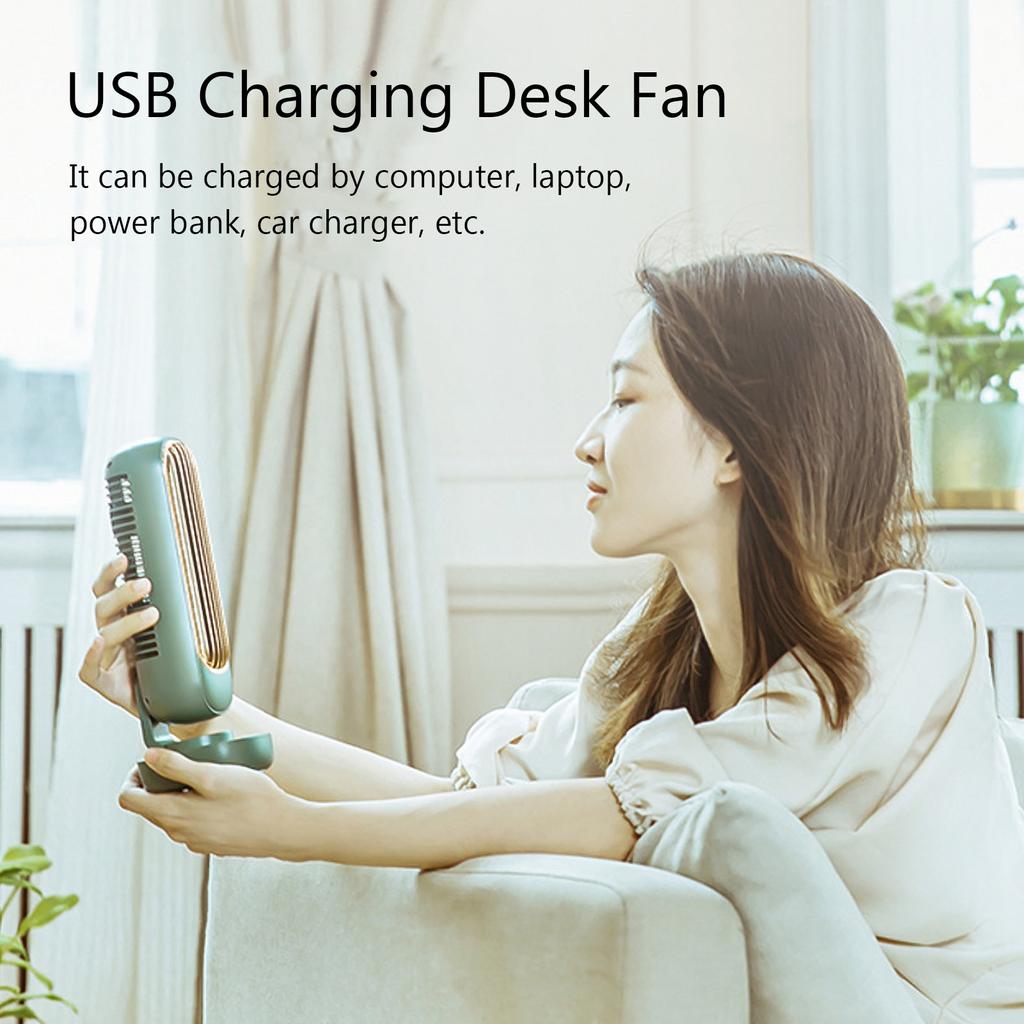 Small Desk Tower Fan 3 Speed Portable USB Mini Cooling Tower Fan Dual Air Circulation Personal Standing Fan for Home