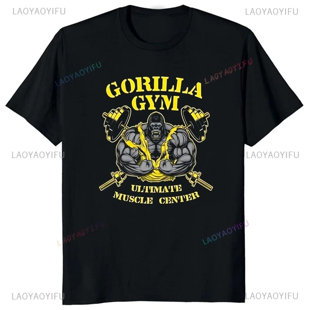 Streetwear Gorilla Gym Printed T-shirt Top Summer Trend Harajuku Short Sleeved Unisex Shirt Graphic Oversized T-shirt