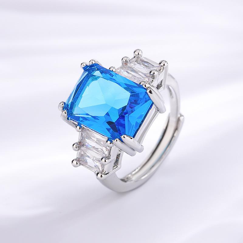 

Ring Women S Vintage Topaz Sapphire With Sky Opening Premium Blue Temperament Women S Ring
