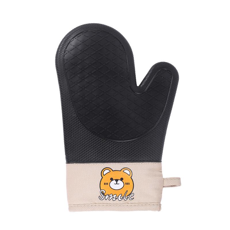 Single Oven Mitts Nordic Style Silicone Gloves Thickened Insulation Gloves Anti Slip Anti Scald Oven Gloves Kitchen Baking Tools
