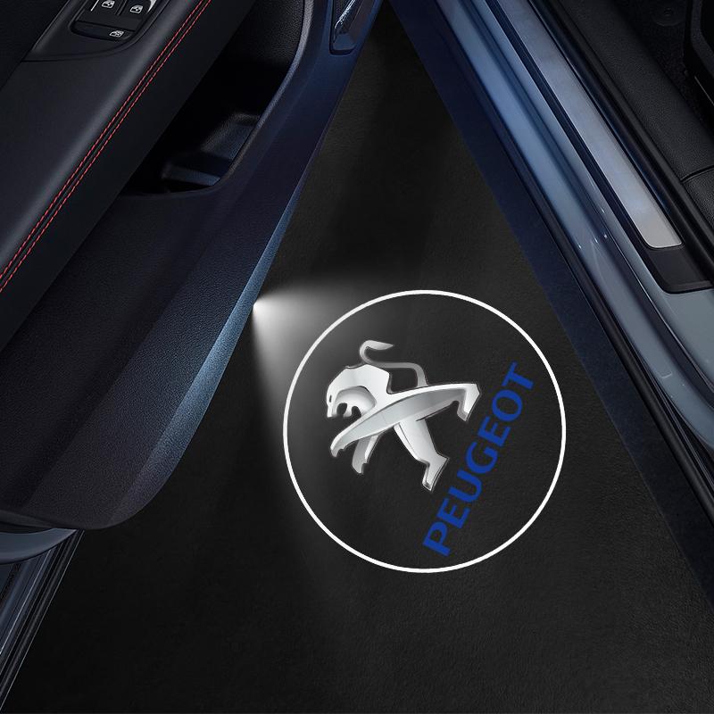 2026 Heißer Autoaufkleber LED Auto Tür Emblem Licht Willkommensleuchte Kabelloser Laserprojektor Auto Zubehör für Peugeot 206 207 208 30