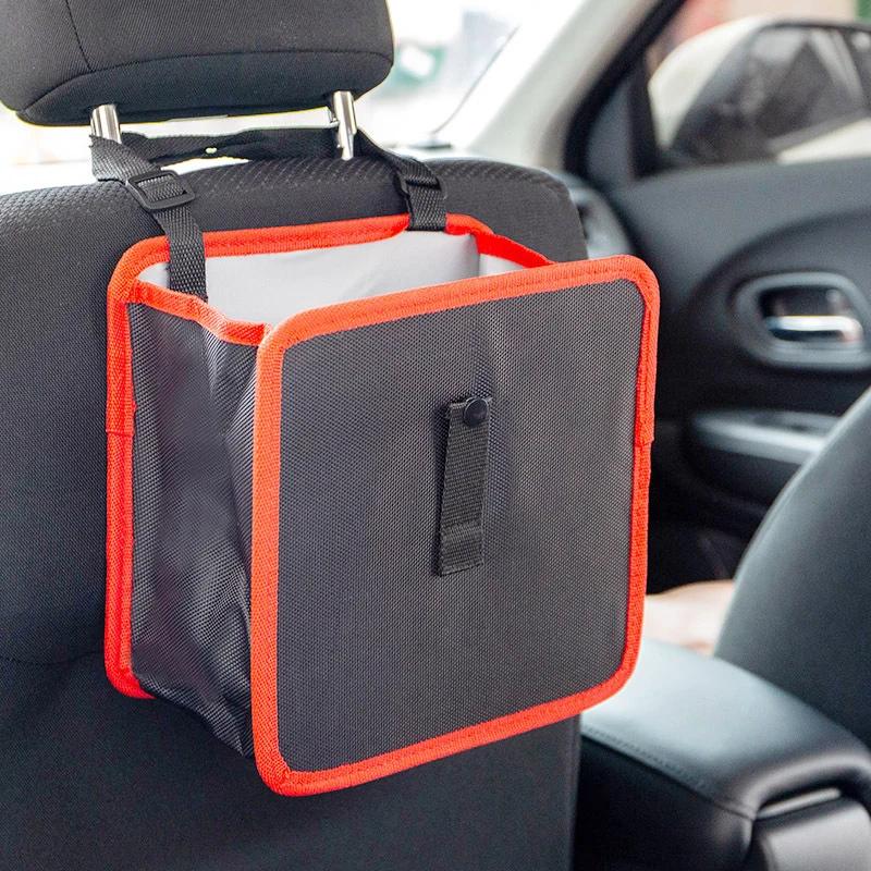 Multi-functional car creative storage garbage bag back chair storage bag Waterproof car seat back storage bucket storage box