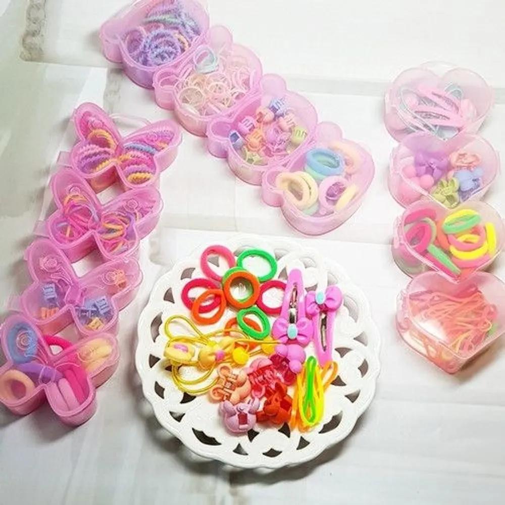 Colored Rubber Band Mini Claw Clip Hair Accessories (3 Types) Toddler Hair Ties Daycare Favors Elementary School Gifts