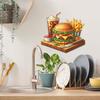 Burger and Cola Fast Food Wall Stickers, Removable Anti-Static Waterproof Self-Adhesive PVC Decals for Kitchen Living Room Cafe Decoration