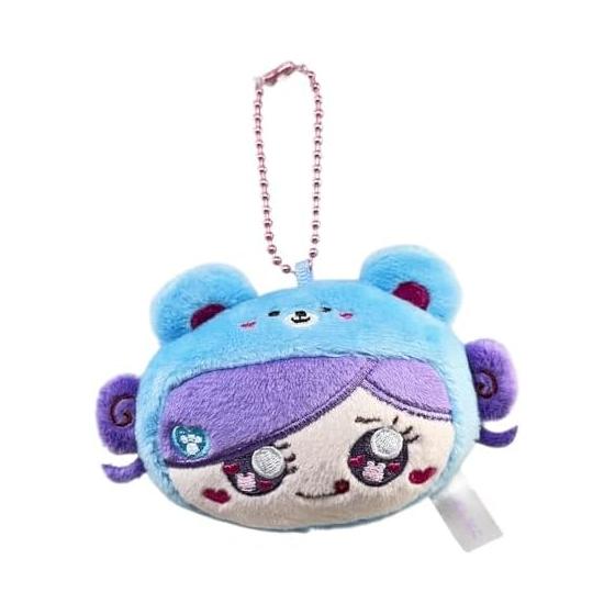 Shina Bear Face Mascot Plush Toy Shinako Official Goods Approx. 5.5cm (Blue)