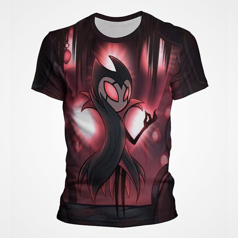 ETST 009 Game Hollow Knight Print T-shirts Dark Ghost Vintage Korte Mouw 3D Print Tees Mode Zomer Casual Heren Tops Kleding T-shirt 3XL