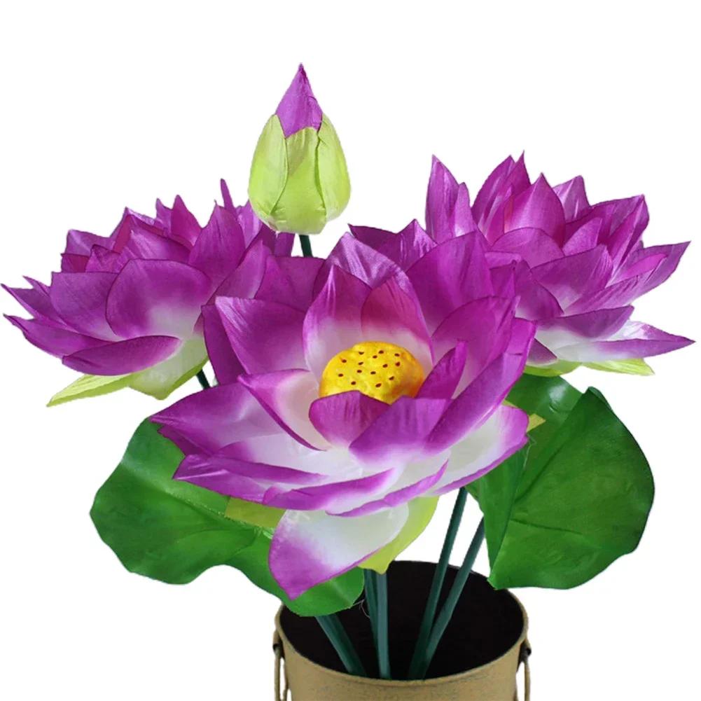 Artificial Flower 1pcs Arrangement Decoration Fake For Wedding Garden Home Lotus Party Plastic Simulation Stalks