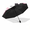 1pc Cute Cartoon Character with Flowers - Automatic Opening Folding Umbrella, Portable Design, 8-Rib Iron Frame, Outdoor, Ideal Gift for Fans, Travele