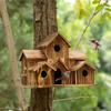 Drewniany Domek dla Ptaków Rękodzieło Wisząca Dekoracja do Ogrodu i Domu Zastosowanie Zewnętrzne