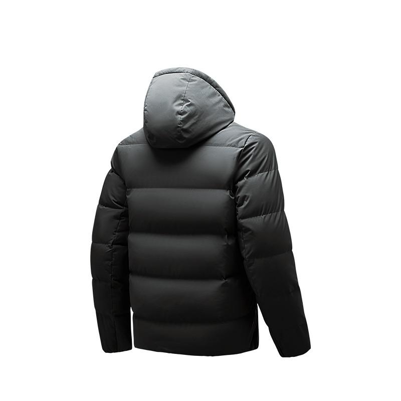 Anta Training Series Water-Resistant Hooded Warm Short Puffer Jacket Unisex jackets Dark-Brown Gray 952447921-5