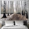Birkenwald Wandteppich Naturszene Dekor für Wohnzimmer Schlafzimmer Kunst