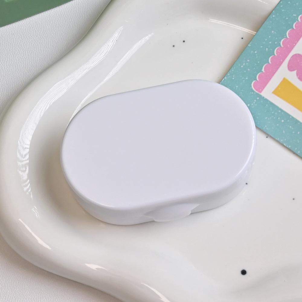 Portable Creamy Color Contact Lens Case with Mirror Leakproof Mini Eye Care Kit Container Travel Storage Box for Women