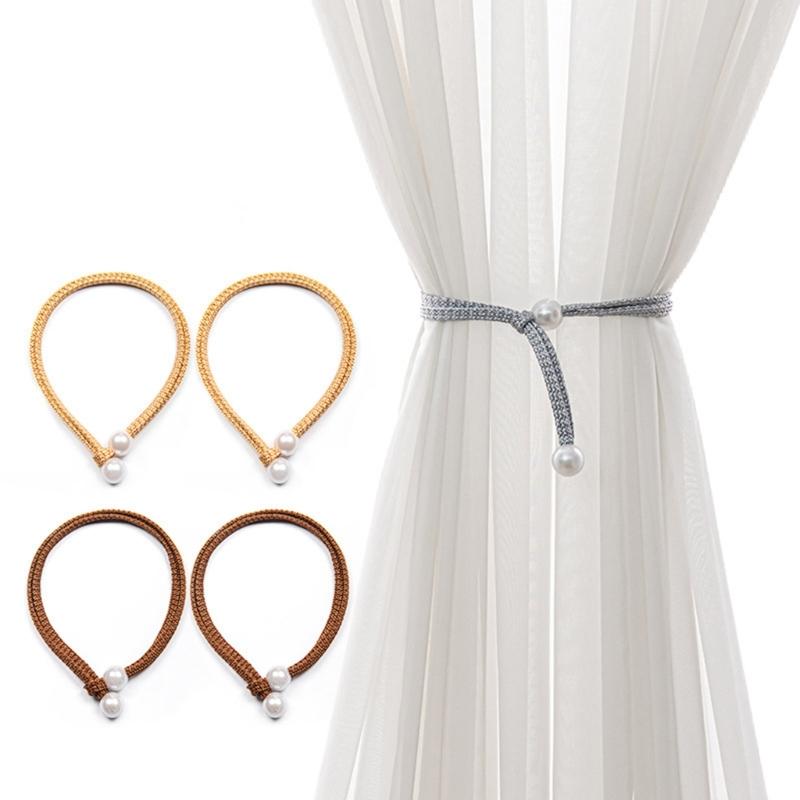 Bead Curtain Holders Woven Curtain Tapes Tiebacks with Drawstring  Decorative Curtain Holder for Home Window Decorations
