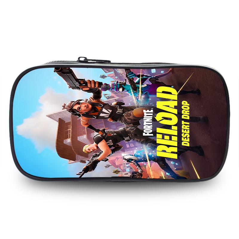 Fortnite Cartoon Lightweight Two Layer Pencil Pouch, Unisex Kids Aged 6-14 Light Portable Student School Stationery Storage Case