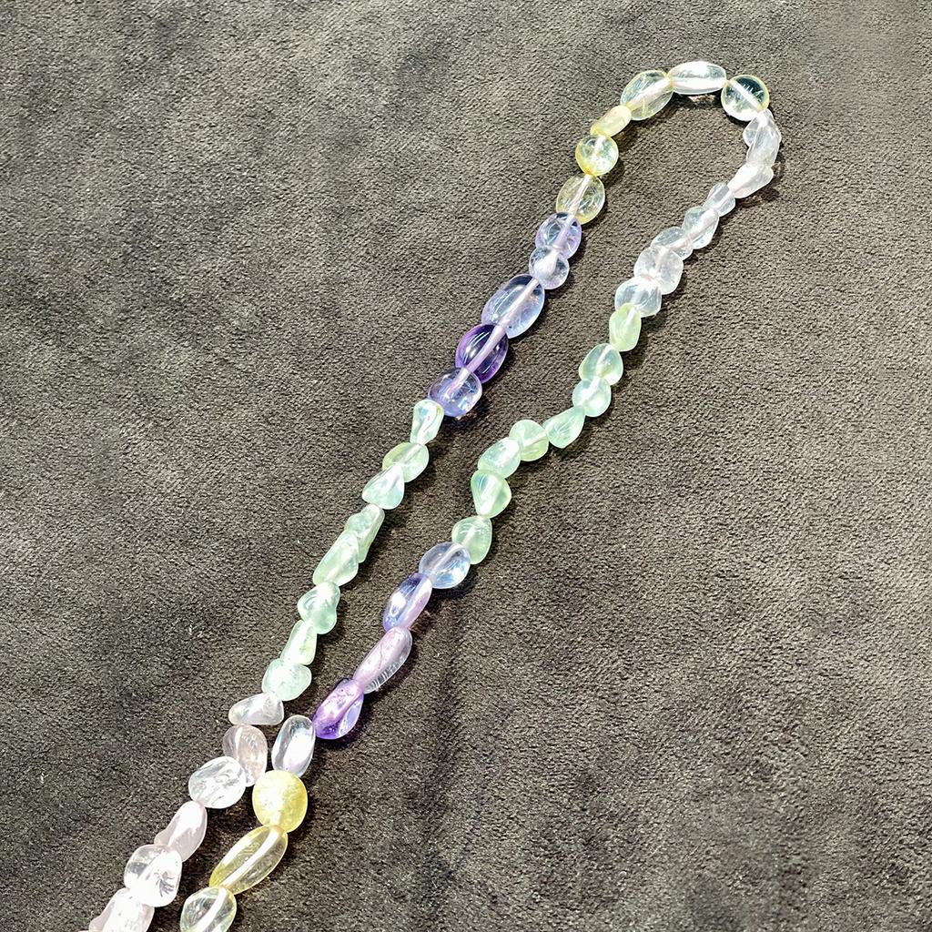 1 Strand Natural Color Fluorite Flat Tumbled Beads 7×10mm 38cm Irregular Loose Stone Beads For DIY Necklace Bracelet Jewelry Making