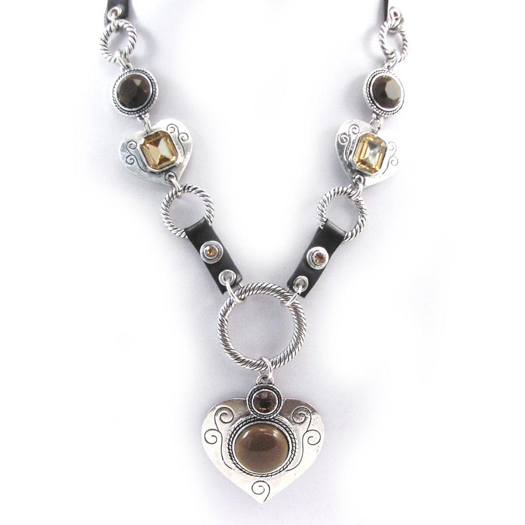 NOA [G5917] - Brown 'Love' Designer Necklace