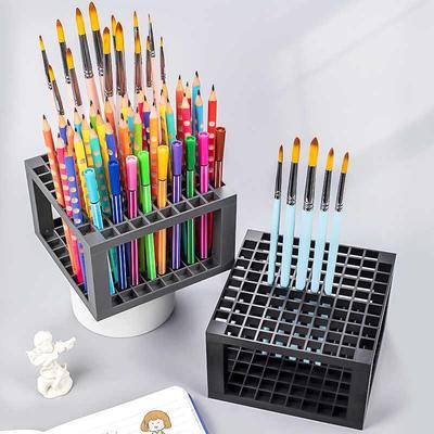 Creative Multi-hole Plastic Pen & Brush Holder for Students