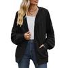 Spring and Autumn Women's Jacket Solid Color Pocket Long Sleeve Loose Hooded Sweatshirt Women Jacket