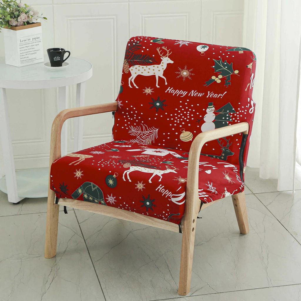 Single Simple Small Apartment Elastic Sofa Cover All-Inclusive Internet Cafe Cafe Square Sofa Cover Wood Chair Cover