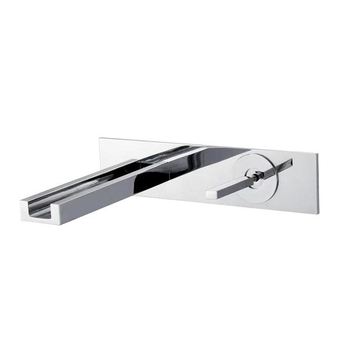 Wall Mounted Basin Faucets Black Bathroom Waterfall Sink Faucets Hot Cold In-wall Mixer Water Tap Brass