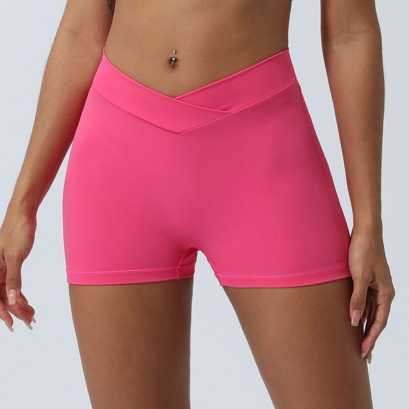 

Fashion New Polo Collar Halterneck Yoga Clothes Vest Push-up Beauty Back Exercise Bra Running Fitness Underwear with Chest Pad S (recommendation 65B-70C) Peach powder shorts