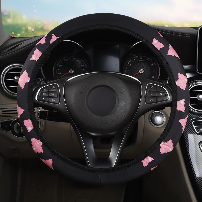 3PC Car steering wheel cover without inner ring, butterfly car interior steering wheel handle cover, handbrake gear shift cover