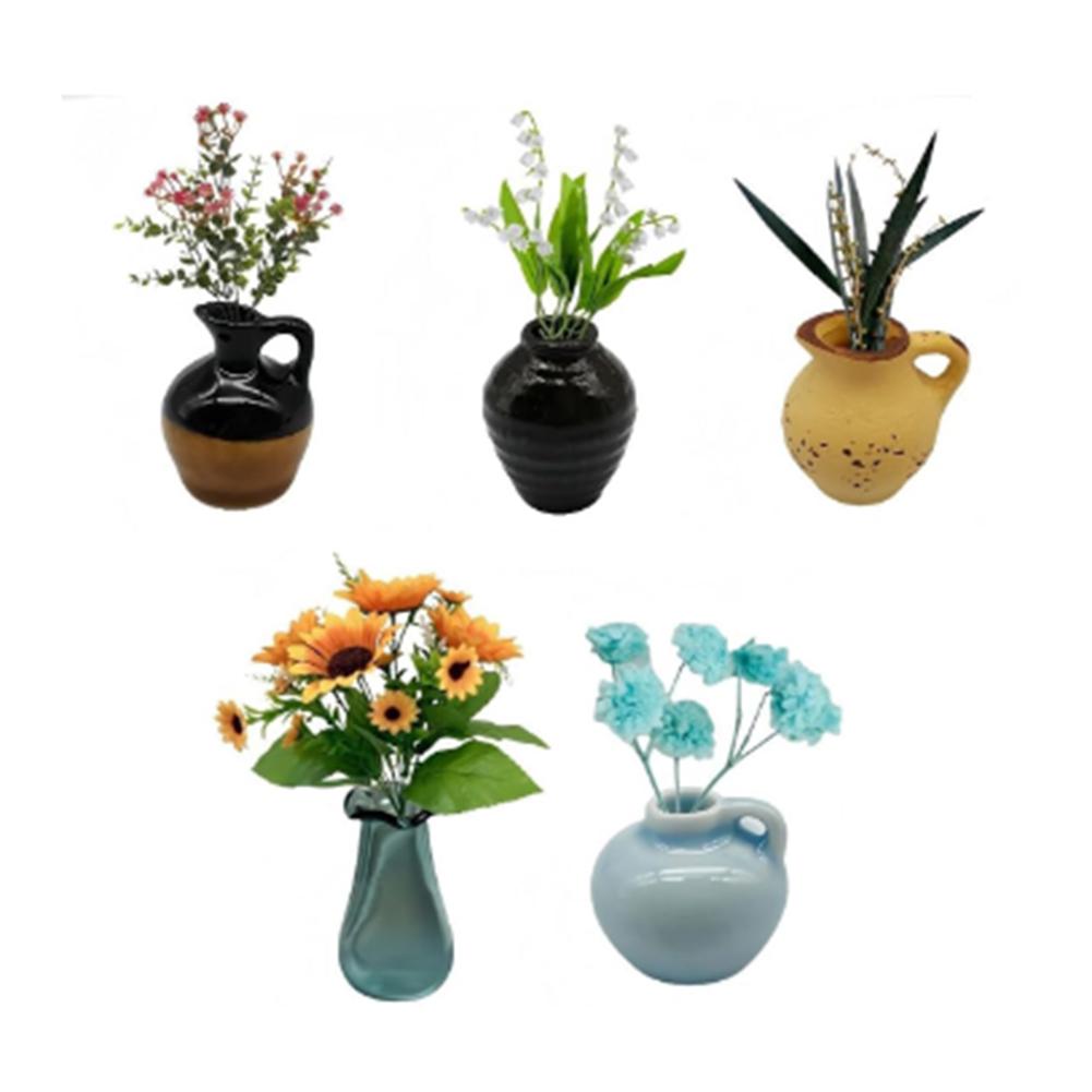24 Style Mini Ceramics Vase Fridge Magnet DIY 3D Vase Creative Message Magnets Sticker for Air Conditioners Fridge Decorations