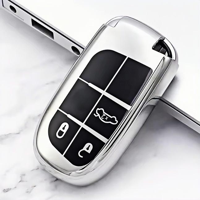 Husă nouă TPU pentru cheie cu telecomandă pentru Jeep Grand Cherokee Renegade Dodge Charger Challenger Durango Journey Fiat Freemont Accesorii