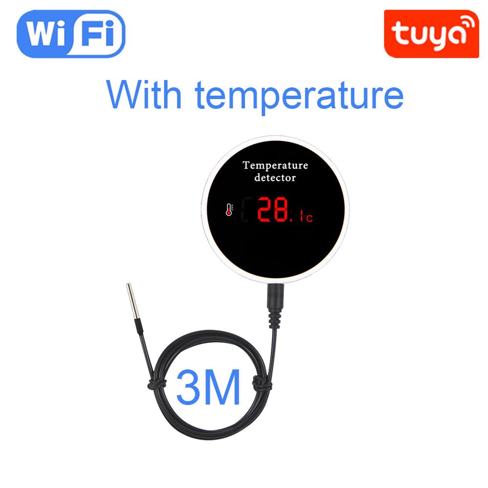 

Haozee Tuya Smart WIFI Thermometer With External Temperature Probe USB Charge or Rechargable Battery With temperature 3M
