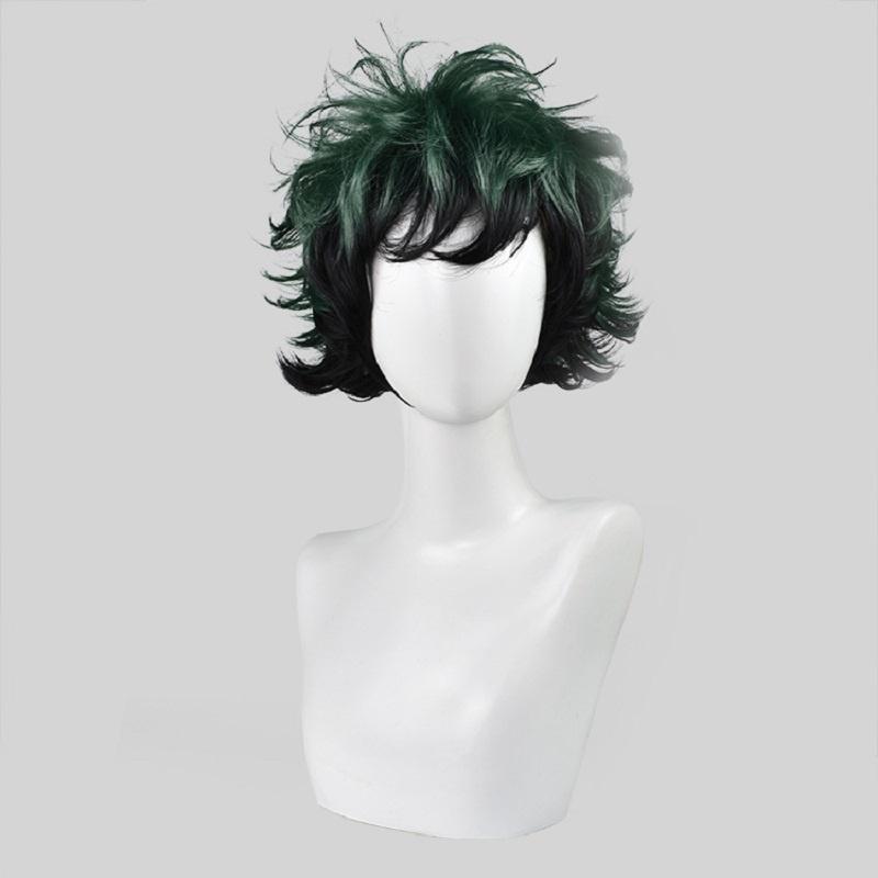Premium Quality Anime My Hero Academia Deku Izuku Midoriya Short Cosplay Wig In Green With Black