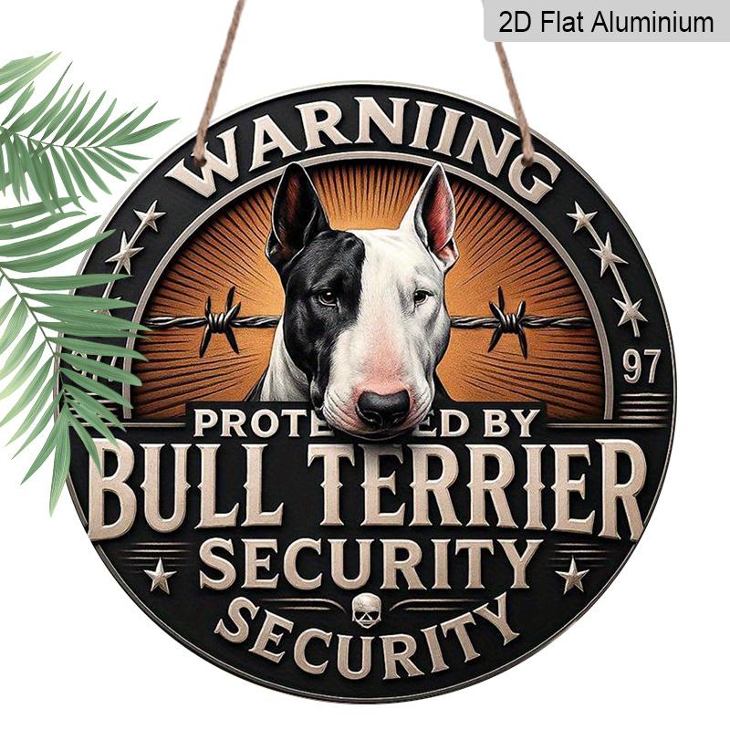 2D Flat 1pc, 8x8 In, Printed Aluminum Metal, Rottweiler Security Round Metal Plaque, Wall Home Room Cottage Decor for Streets, Shops, Garages, Farms