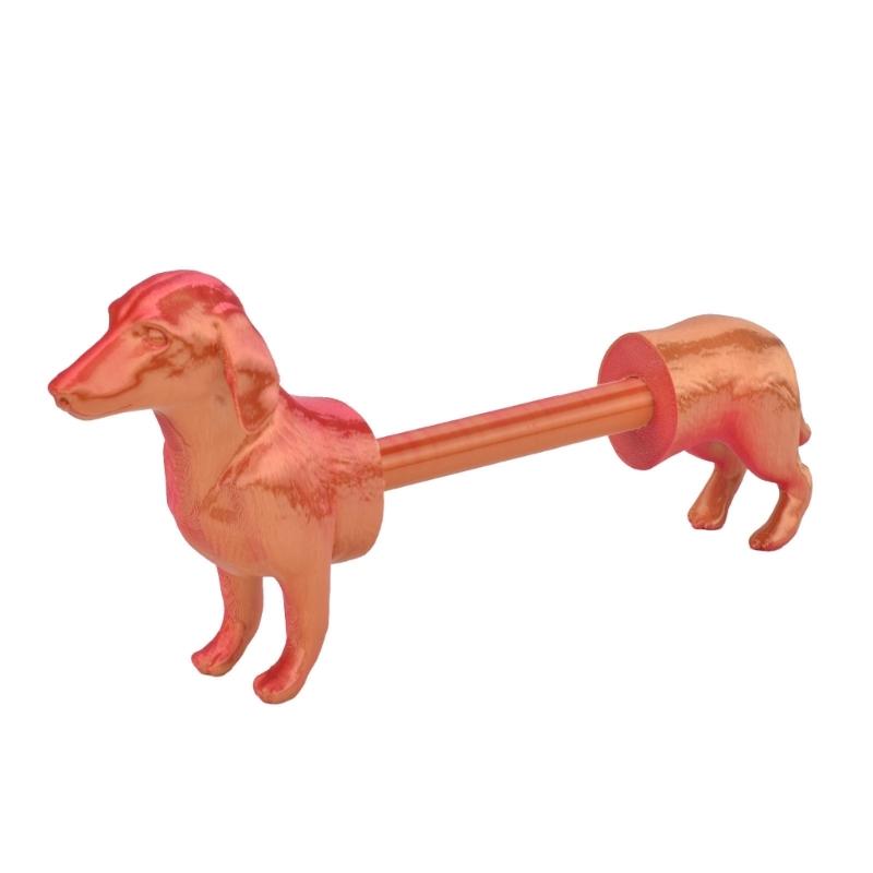 

Dog Shaped Roll Paper Holder Plastic Toilet Roll Holder Kitchen Tissue Organiser Shelf Easy Install for Bathrooms Office красный/золотой