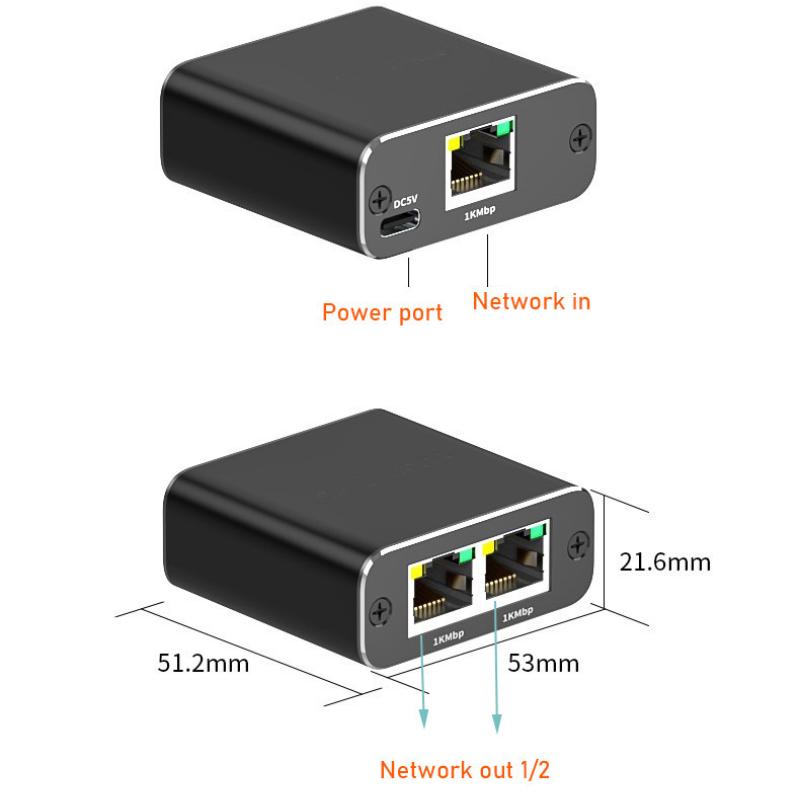 Network Cable Splitter With One To Two Simultaneous Internet Access Rj45 Splitter With One To Two Switch Ethernet Port Gigabit
