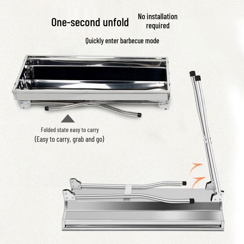 Portable Foldable Stainless Steel BBQ Grill