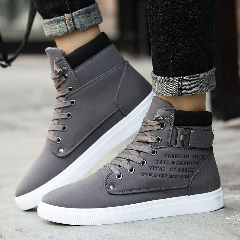 Fashion Plus Size 47 Leather Men Fashion Boots Winter Solid Lace-up Male Warm Ankle Boots Buckle Solid Boots for Boys
