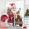 2pcs 2D flat printing Merry Christmas Party Curtains Christmas Gnome Car Gifts 100% Polyester Without Electricity Festive