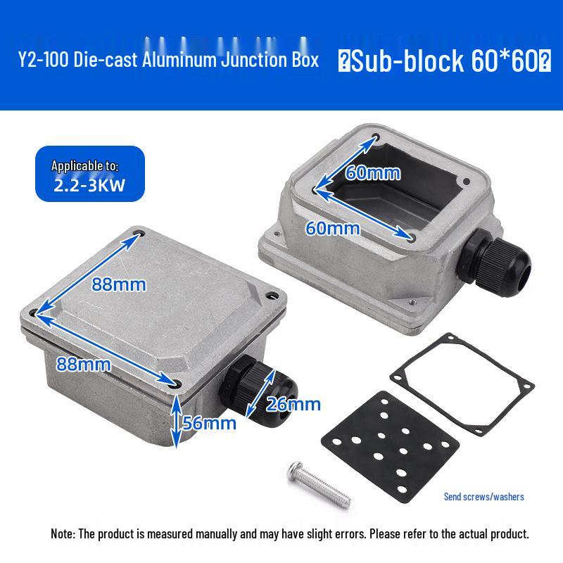 Motor trifazat YS 380V cu carcasă din aluminiu, 0,37-4 kW cu cutie de joncțiune