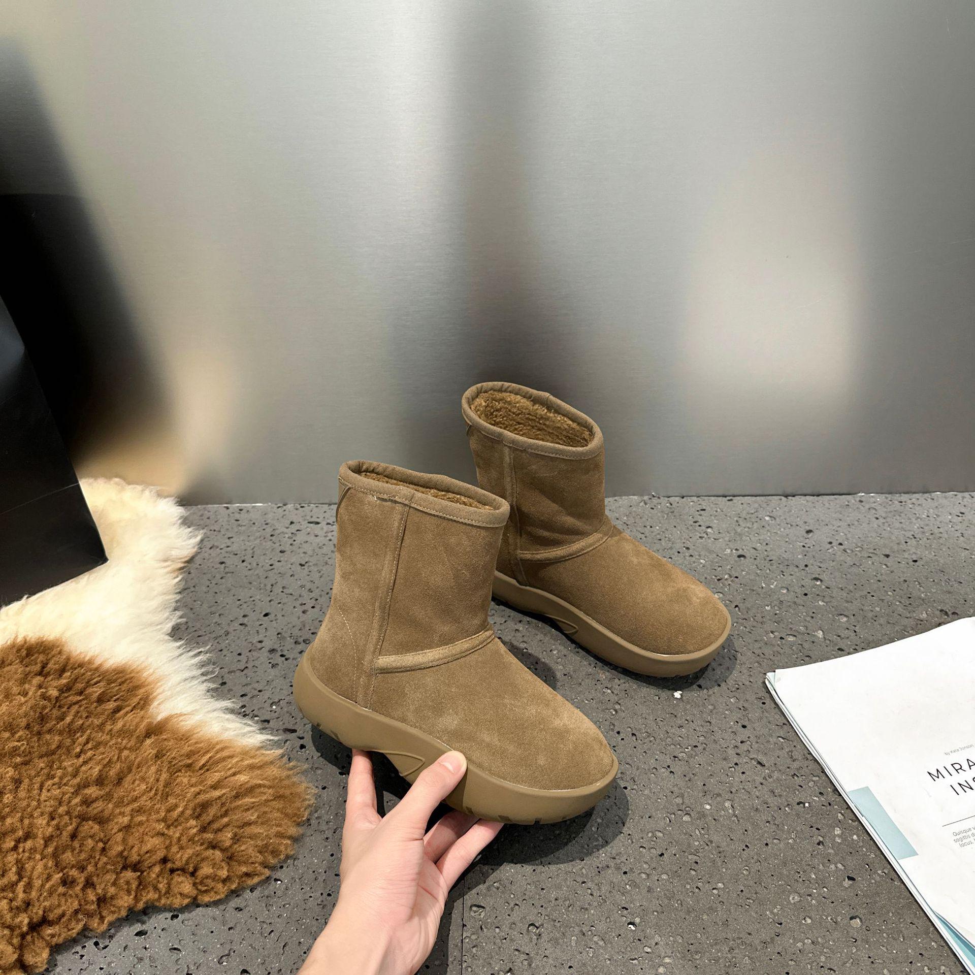 Женские зимние ботинки из натуральной кожи с бархатной подкладкой водонепроницаемые выдерживают температуру -40C толстая подошва выпуск 2024 г Size 37 4219₽