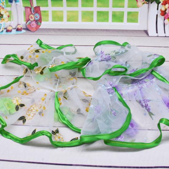 Welpenkleid, atmungsaktiv, bequemes Netzgarn, hübsches Prinzessinnenkleid mit Blumenmuster für den Sommer