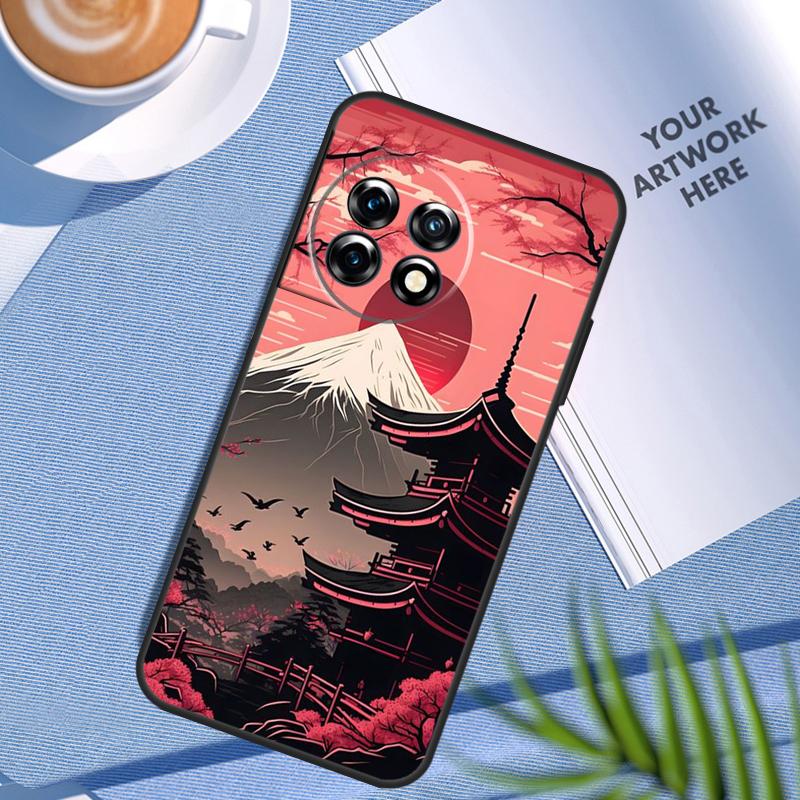 Japanese Art Temple Sakura Case For OnePlus Nord CE 5 3 4 Lite N20 N30 OnePlus 15 13 12 11 8 9 10 Pro 10T 13R 13T Cover
