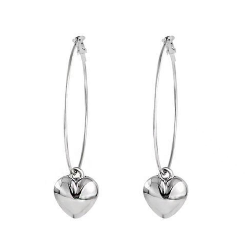 Personality Versatile Simple Round Ring Hollow Love Big Earrings Female Korean Temperament High Fashion Stud Earrings Earrings