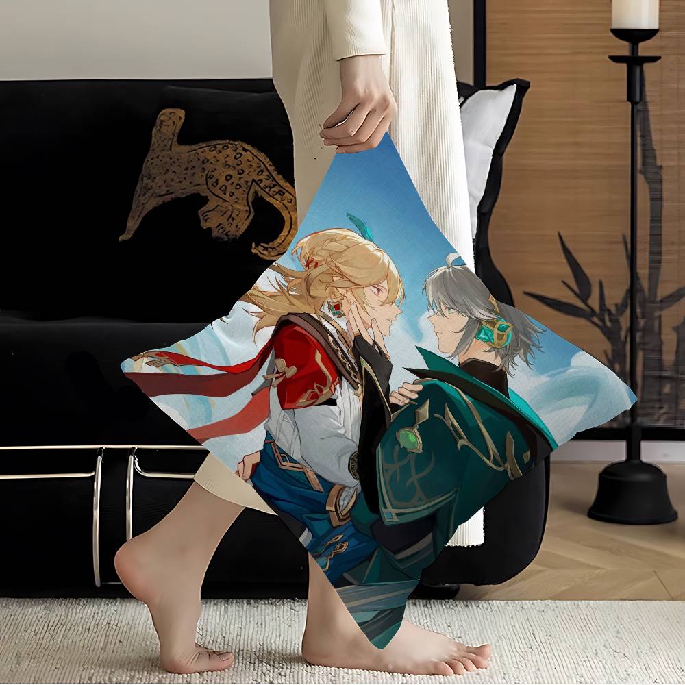Genshin Impact Kaveh Alhaitham Lucky Dragon Pillow Cover Sofa Cushion Cover Home Room Decoration Children Gift