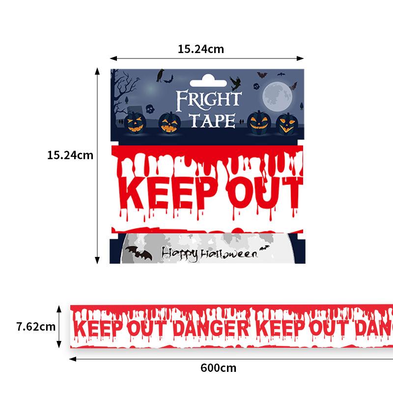 1PC Halloween Props Window Prop Warning Line Plastic Skull Head Warning Tape Signs Halloween Decoration Witch Balloons Lot