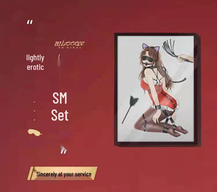 Flirty Bondage Set: Leather Handcuffs, Whip, Collar & Nipple Clamps