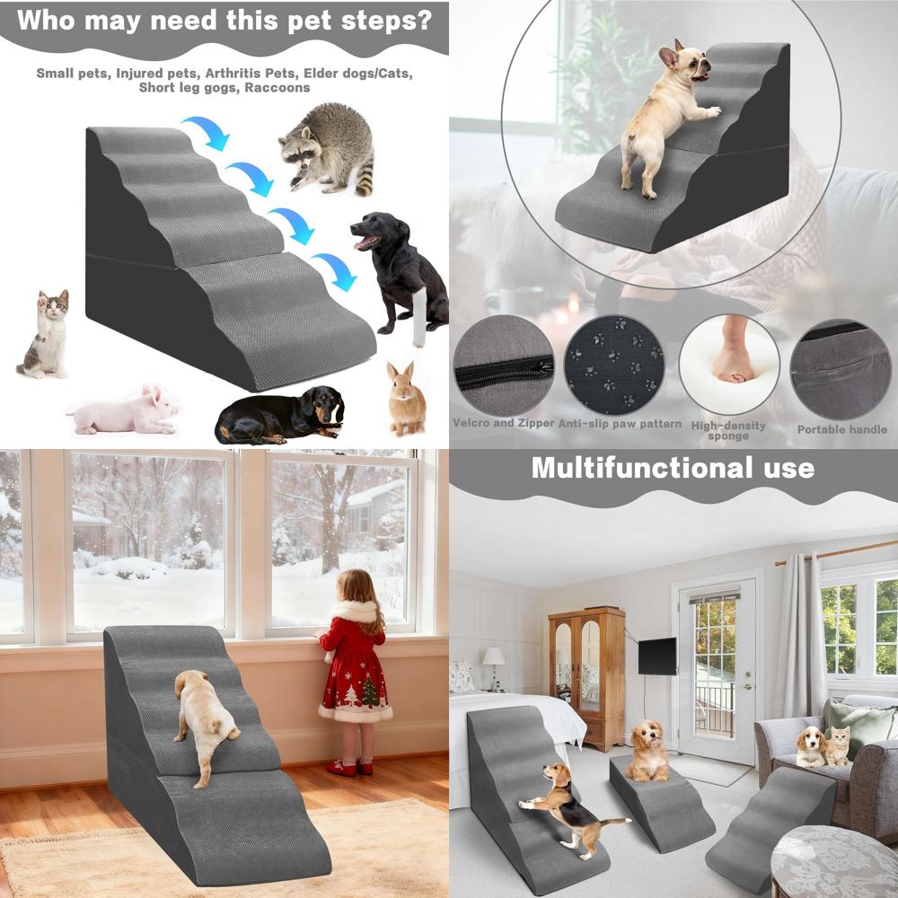Dog Stairs for High Beds 30-36 inches Tall, 6-Step Dog Steps for Bed 32-36 inches for Small Large Dogs, Doggie Ramp for Bed, 30D