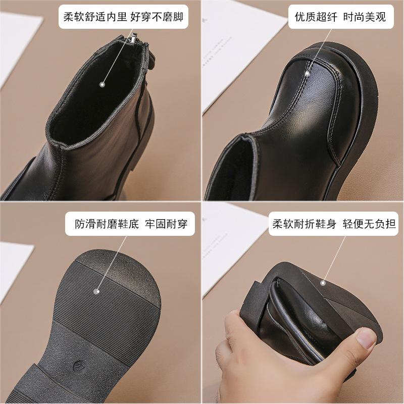 Girls Boots Children's Short Boots 2025 New Autumn Leather Boots Princess Catwalk Shoes Girls Xinjiang Grassland Wear