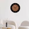 Wall Clock Artwork Lightweight Easy To Read No Ticking Wood Ornament 12 Inch Dia for Cafe Bar Home